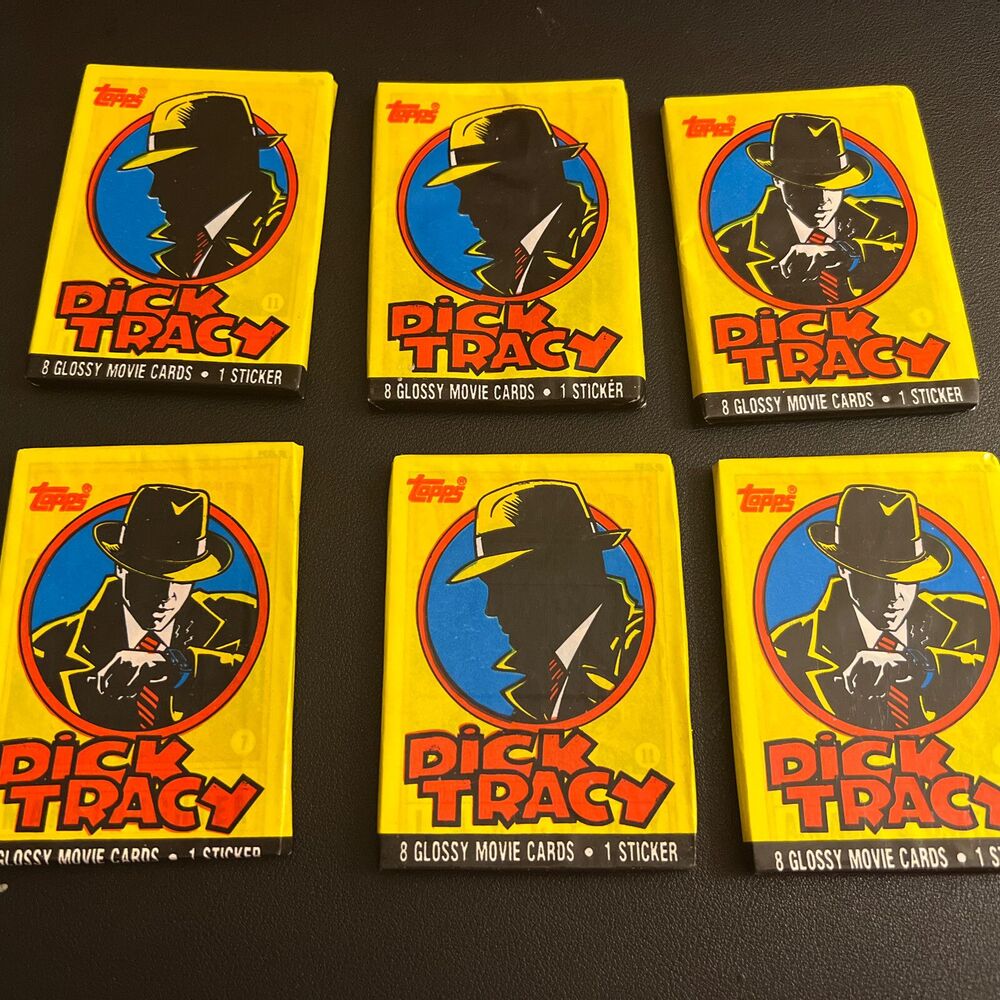 Dick Tracy Movie Vintage Wax 6 Packs Cards Unopened Sealed : 48 Cards 6 Stickers